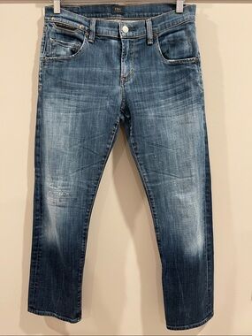 Citizens Of Humanity Washed Blue Ankle Crop Jeans